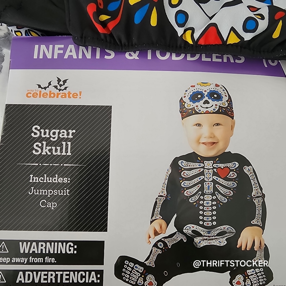 Sugar Skull Costume 6-12 M